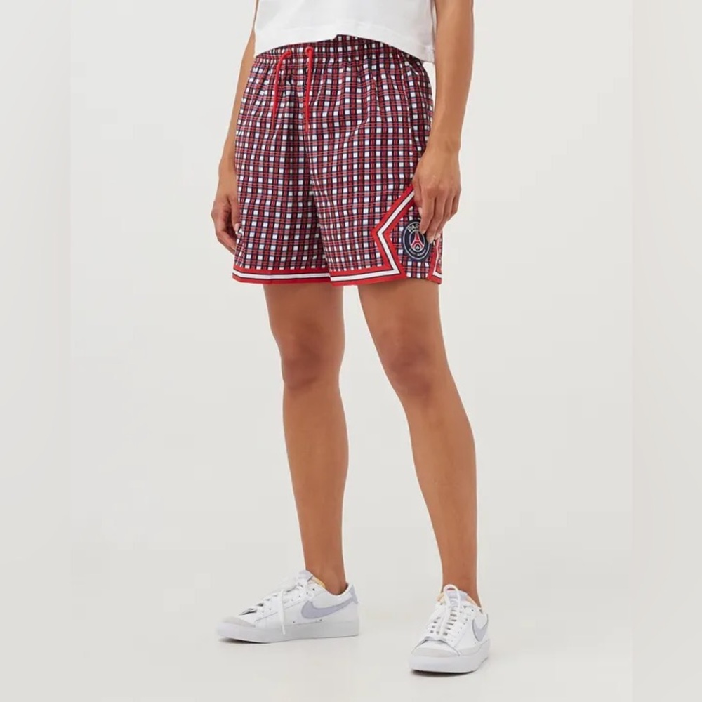 Nike Air Jordan Paris Saint Germain PSG Checkered Basketball Shorts Small
